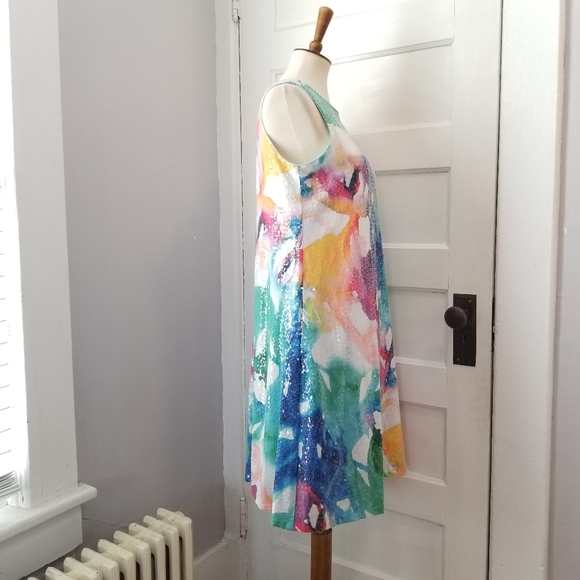 Julia Jordan Floral Sequin Dress, Size 6 - Picture 7 of 11